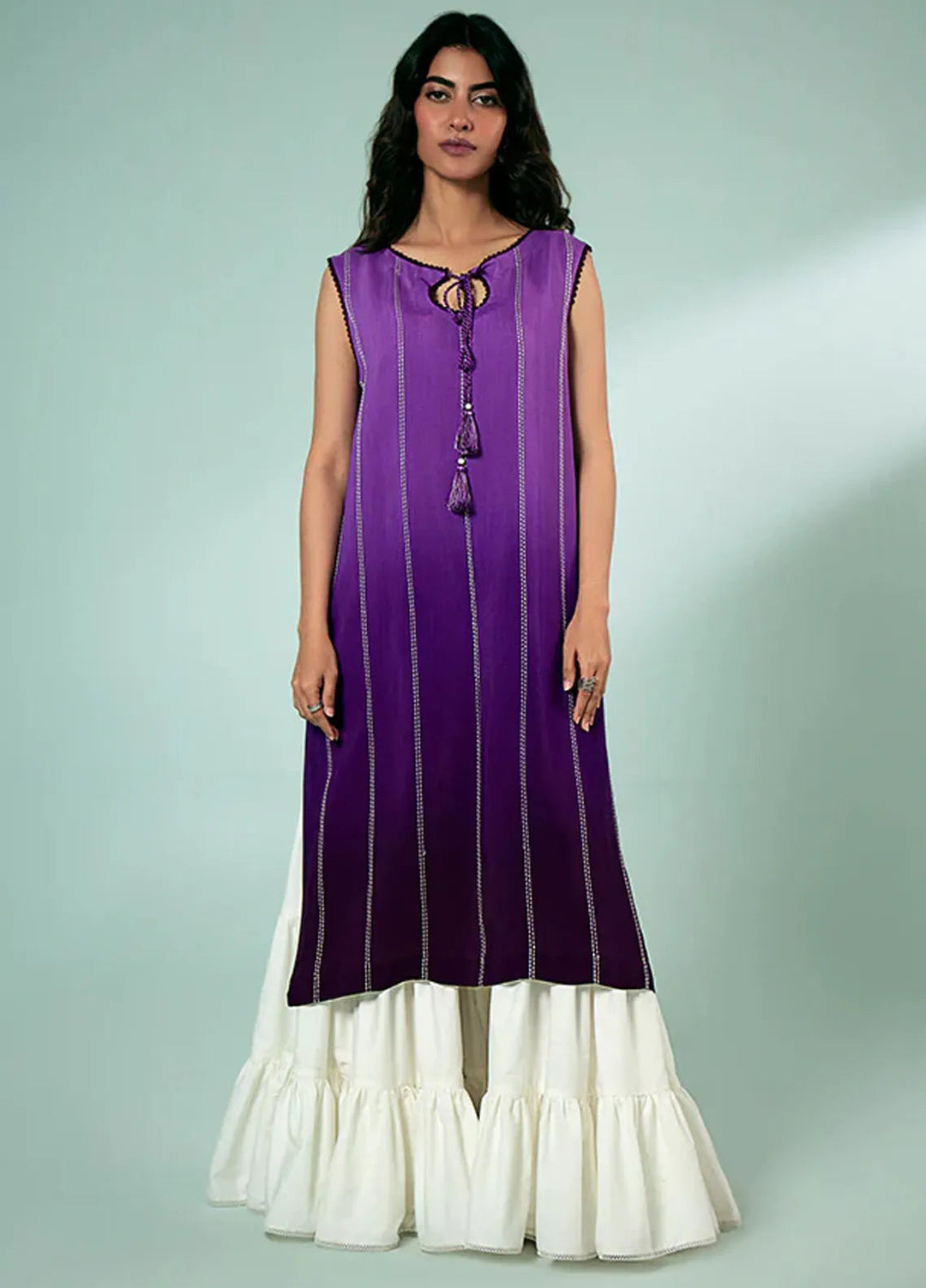 Fozia Khalid Pret Casual Silk Kurti Elegant Monotone