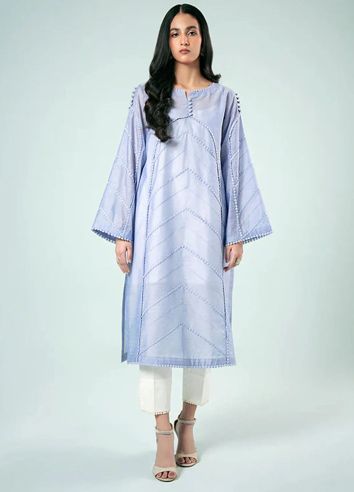 Fozia Khalid Pret Casual Silk Kurti Lavender Tunic