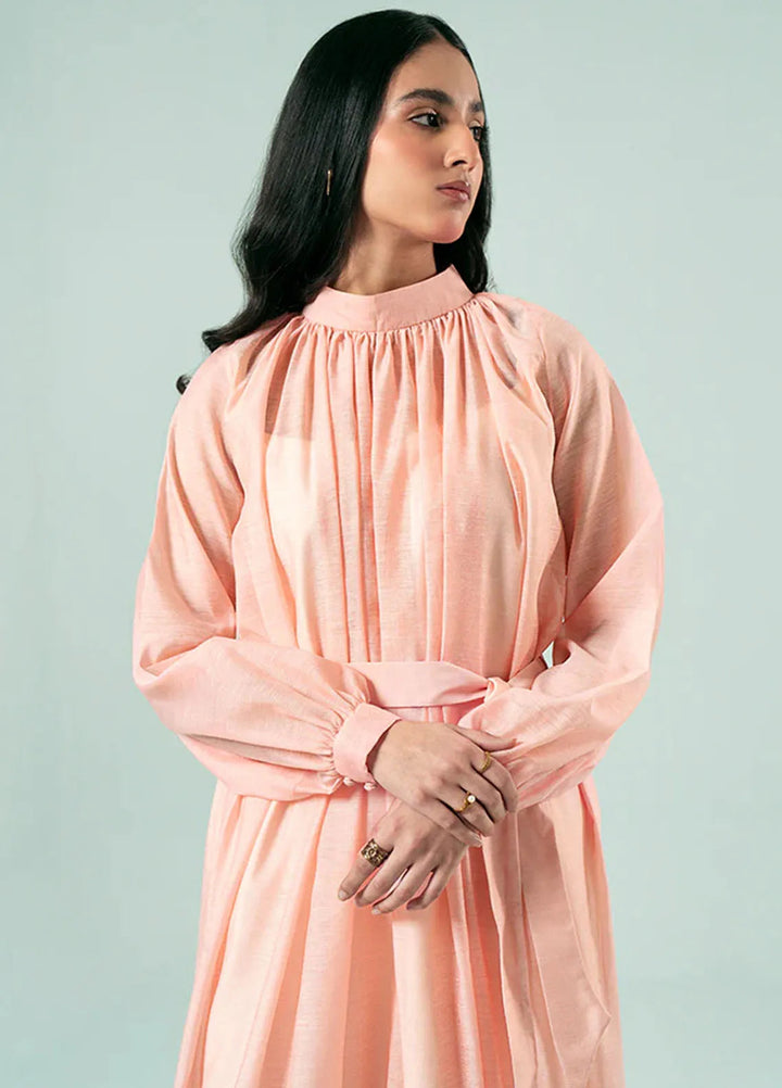 Fozia Khalid Pret Casual Silk Kurti Layered Mock Neck