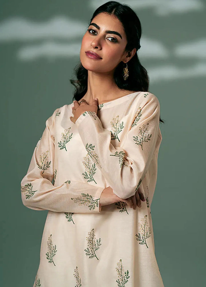 Fozia Khalid Pret Casual Silk Kurti Pearl Tunic