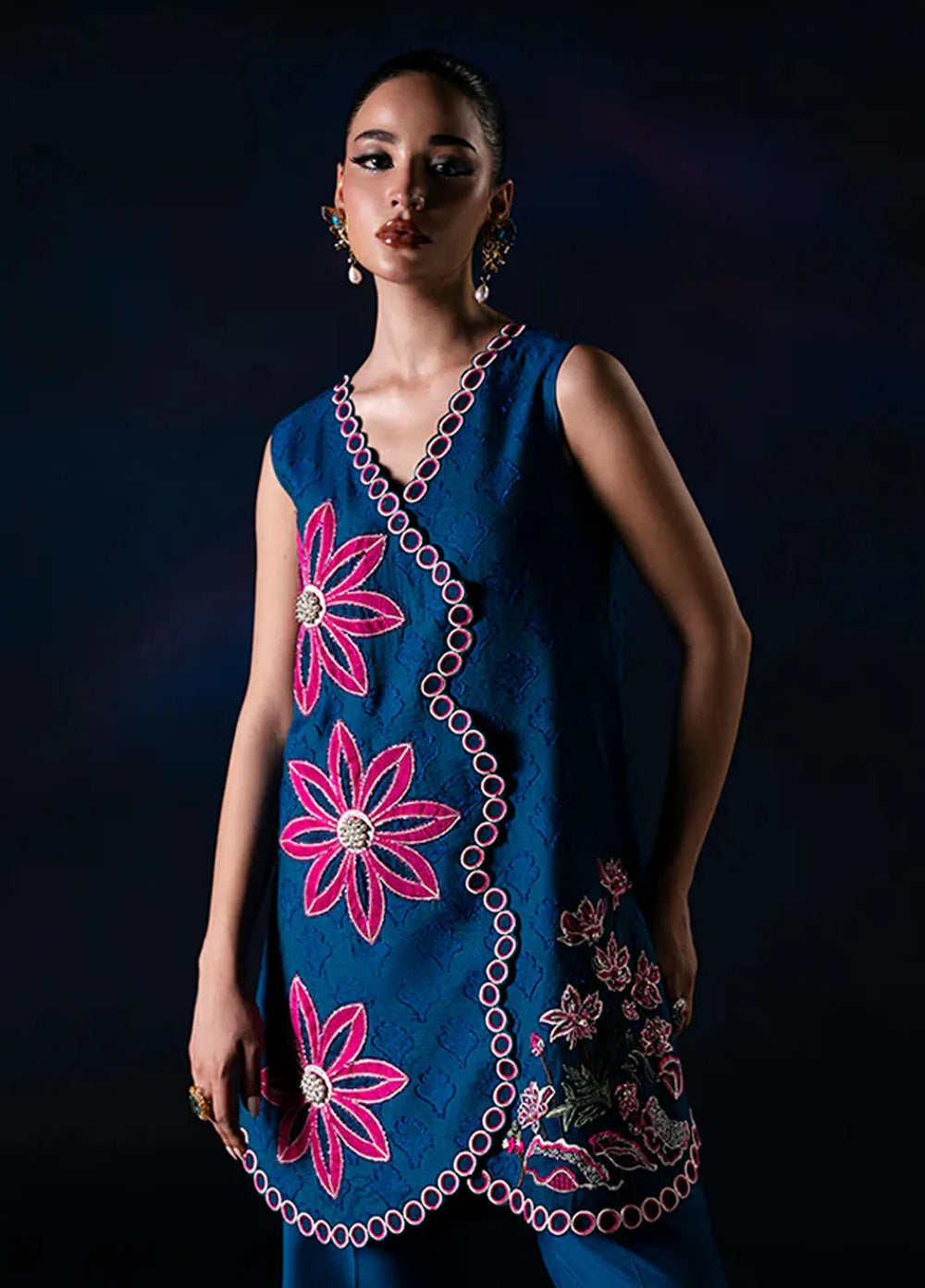 Fozia Khalid Pret Embroidered Cotton net 2 Piece Suit Vega