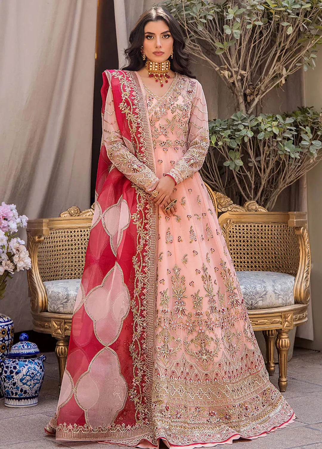 Fozia Khalid Pret Embroidered Net 3 Piece Suit Alena
