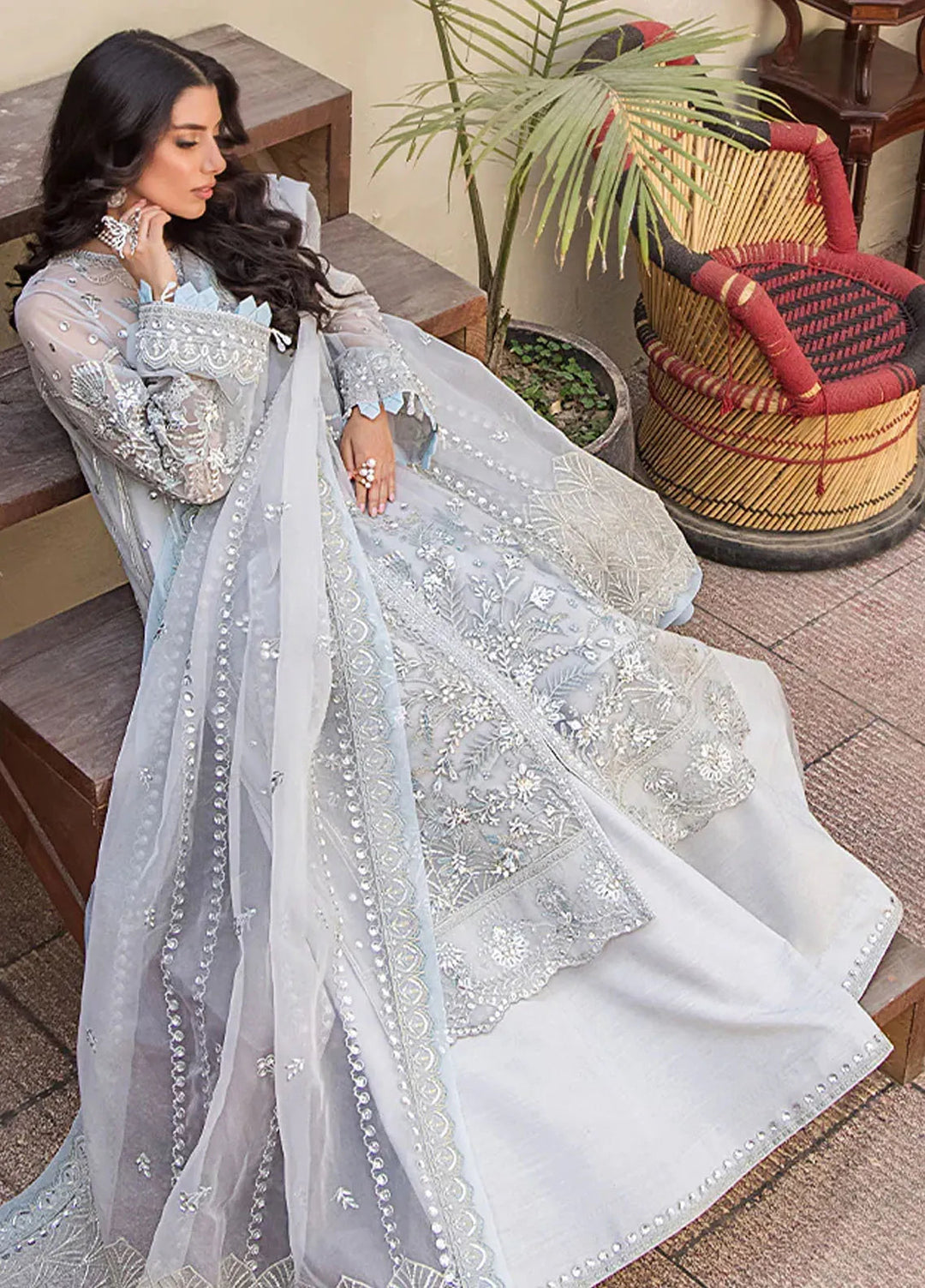 Fozia Khalid Pret Embroidered Net 3 Piece Suit Elora