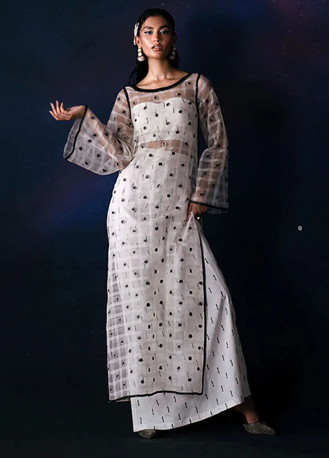 Fozia Khalid Pret Embroidered Organza 2 Piece Suit Valeria