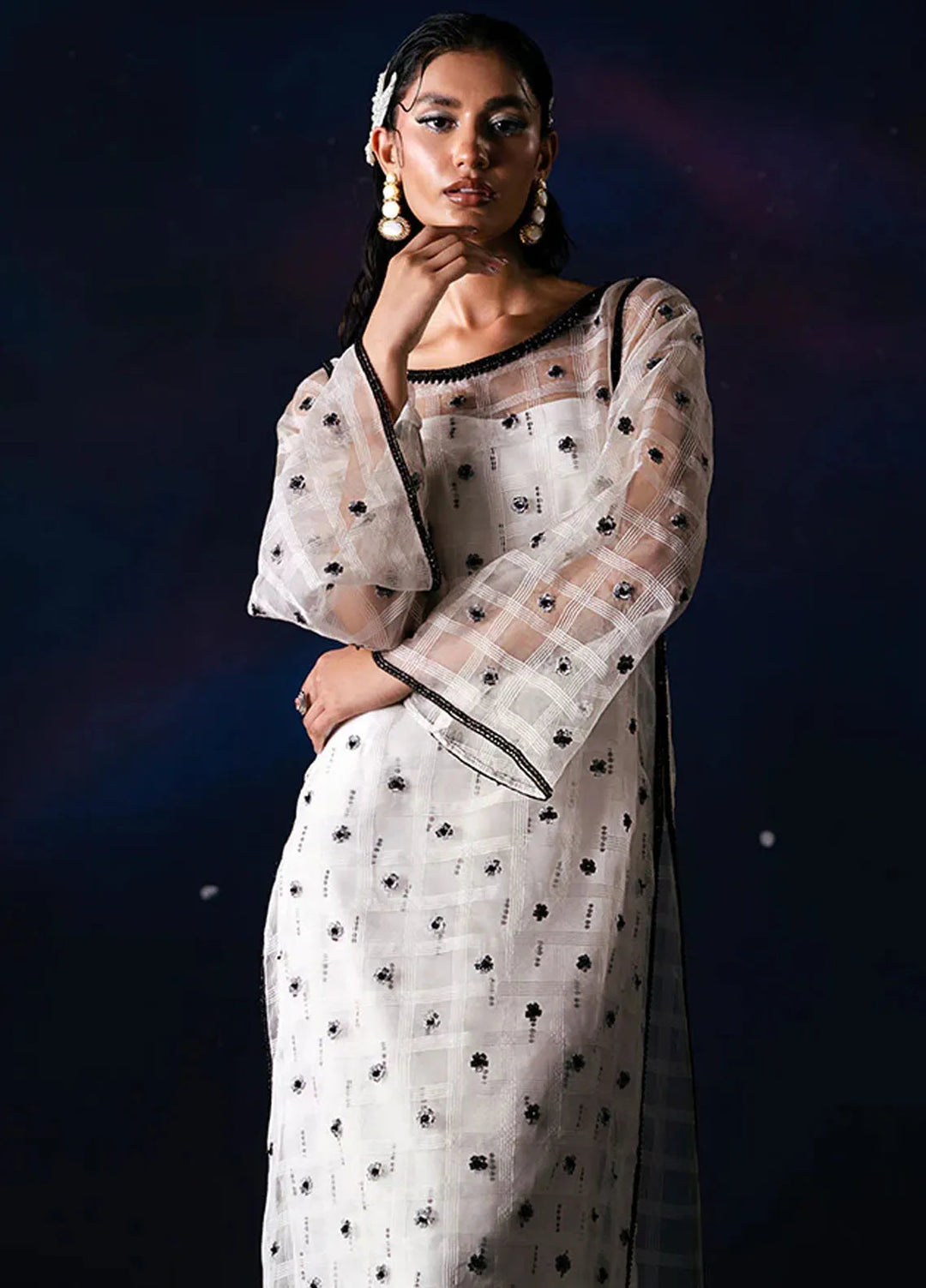 Fozia Khalid Pret Embroidered Organza 2 Piece Suit Valeria