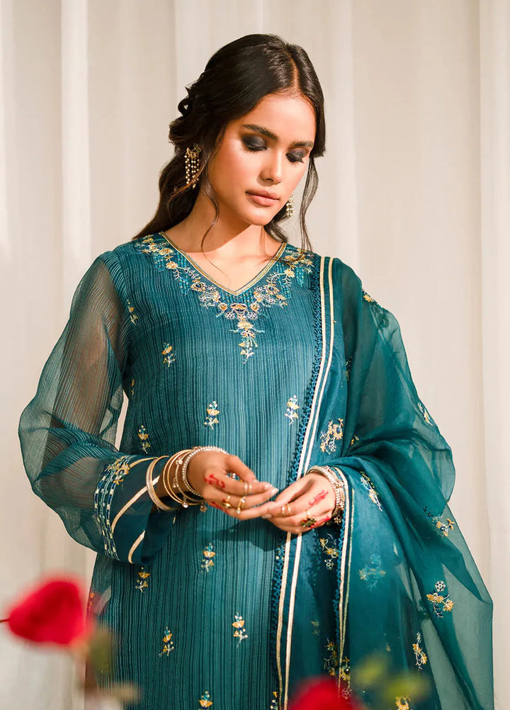 Fozia Khalid Pret Embroidered Organza 3 Piece Suit Ayla