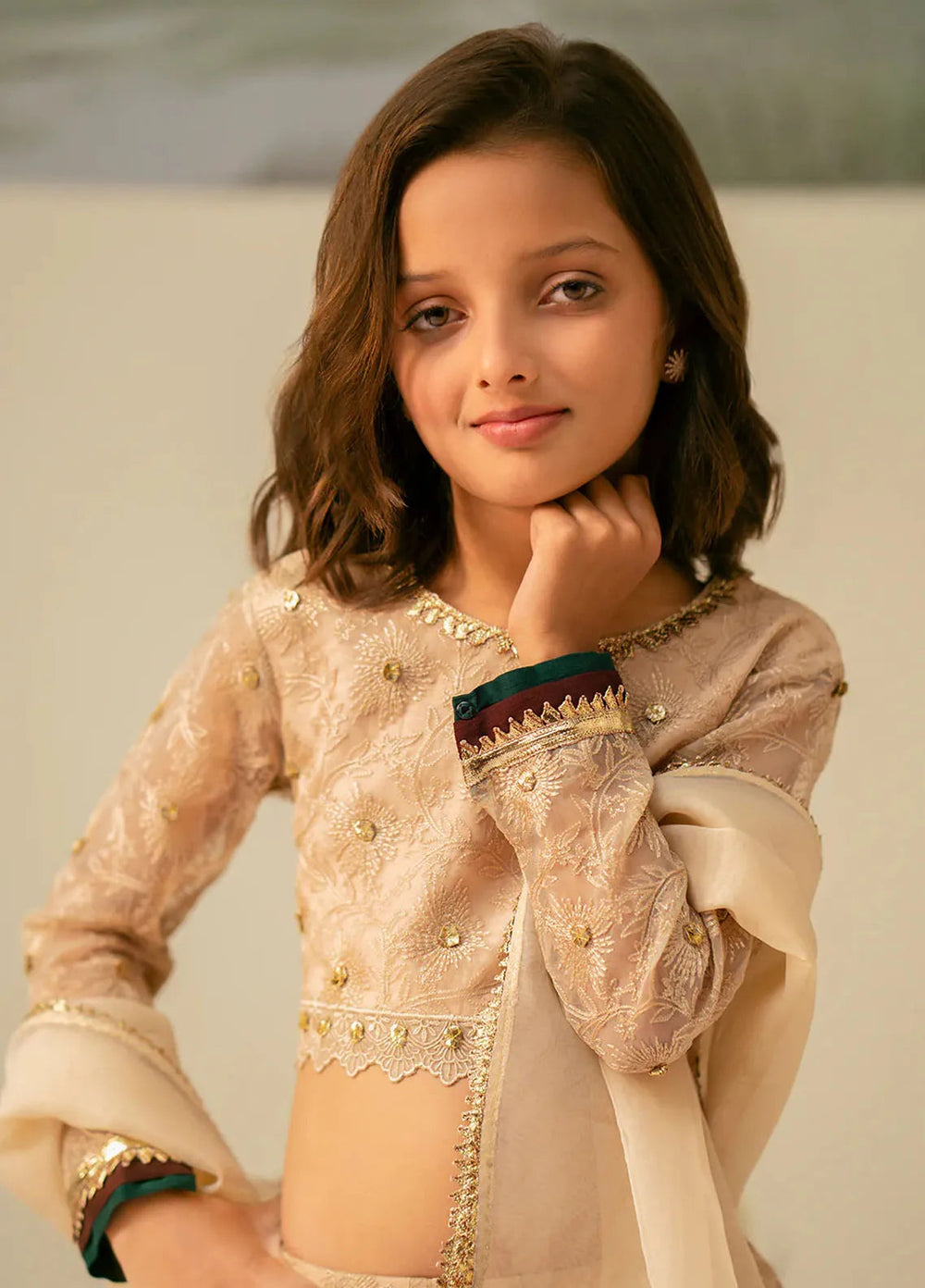 Fozia Khalid Pret Embroidered Organza 3 Piece Suit For Girls Dilara