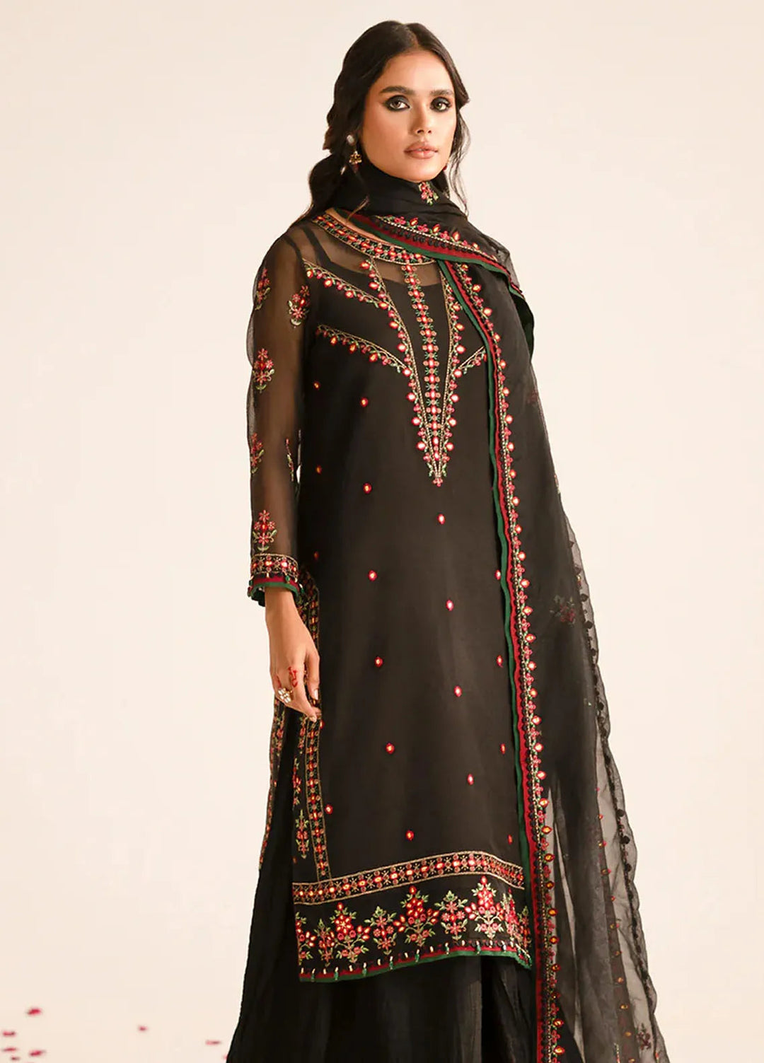 Fozia Khalid Pret Embroidered Organza 3 Piece Suit Zeba