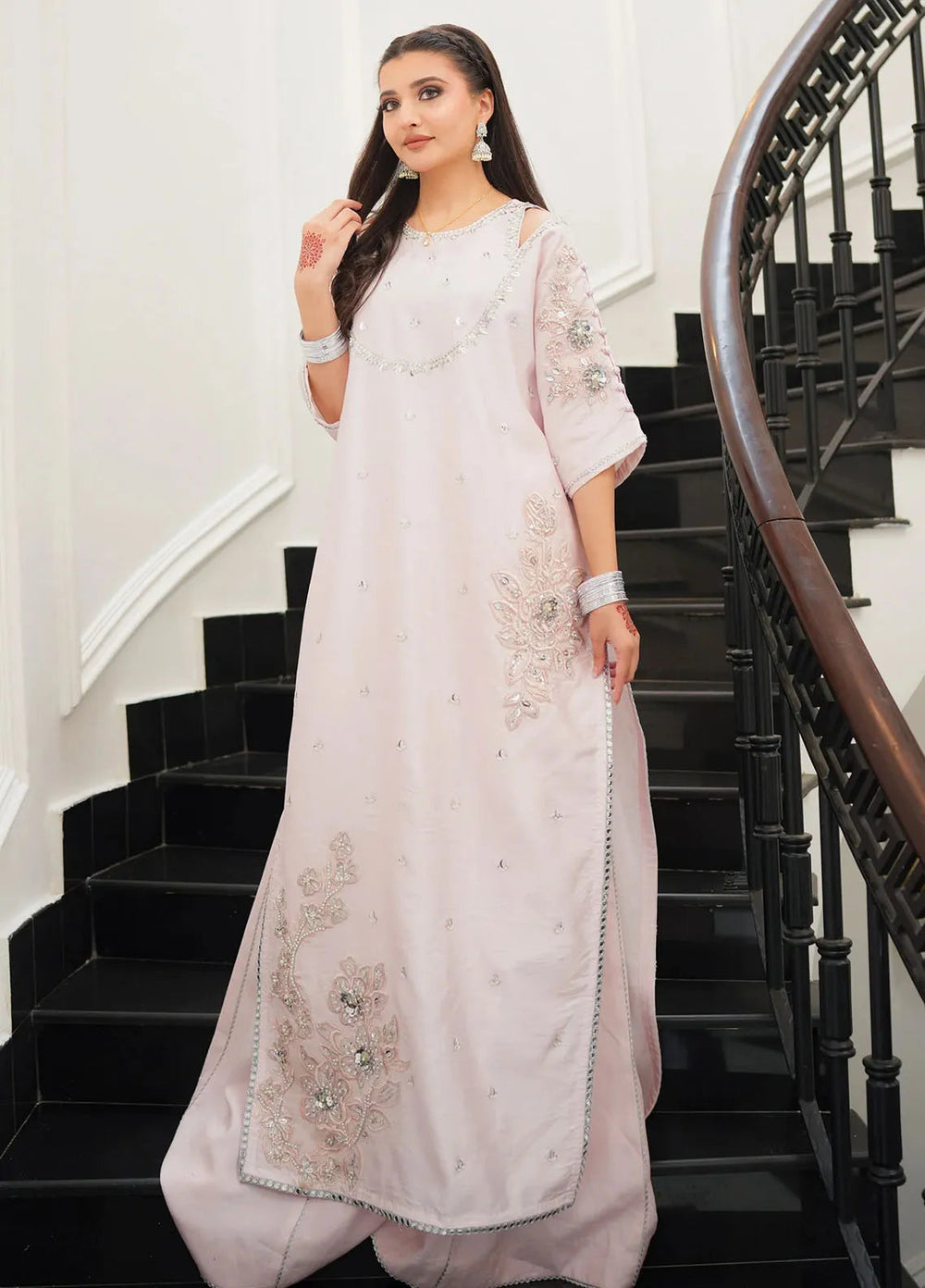 Fozia Khalid Pret Embroidered Sheesha Silk 2 Piece Suit Zimal