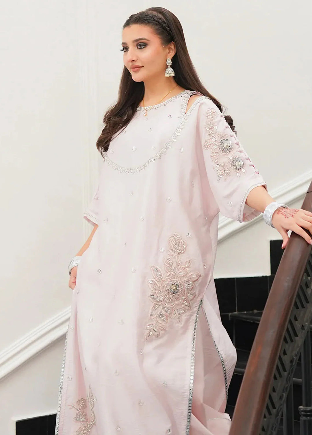 Fozia Khalid Pret Embroidered Sheesha Silk 2 Piece Suit Zimal