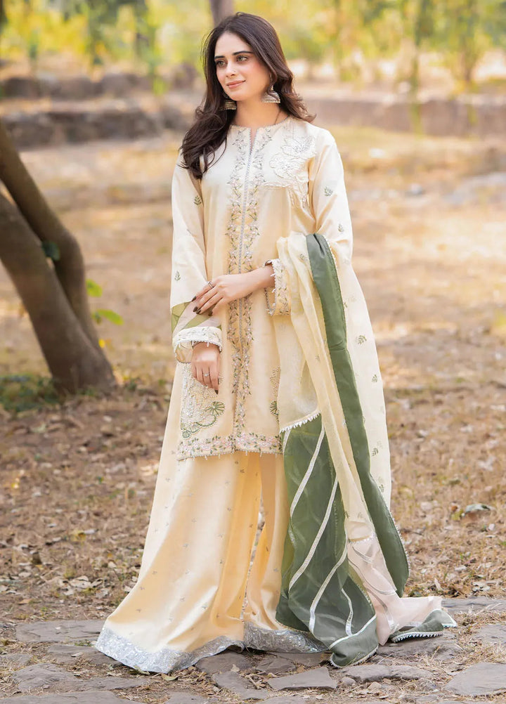 Fozia Khalid Pret Embroidered Sheesha Silk 3 Piece Suit Ruhab