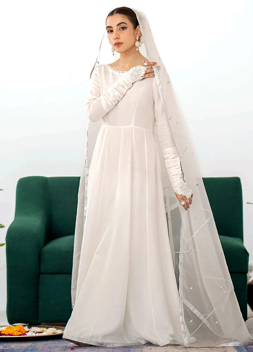 Fozia Khalid Pret Embroidered Silk 2 Piece Suit Ava