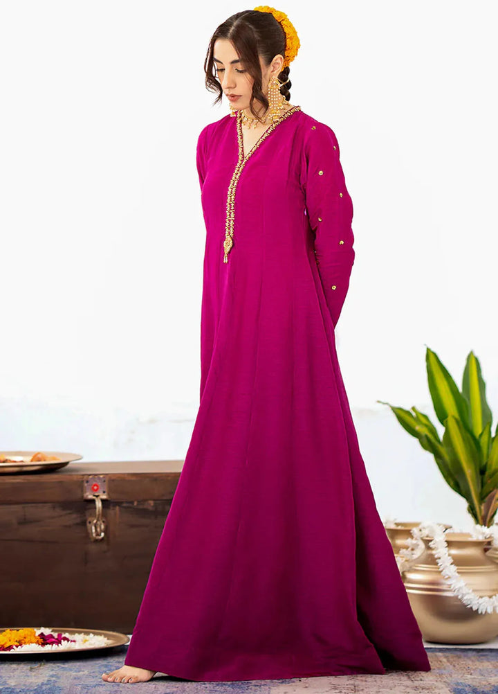 Fozia Khalid Pret Embroidered Silk 2 Piece Suit Daneen