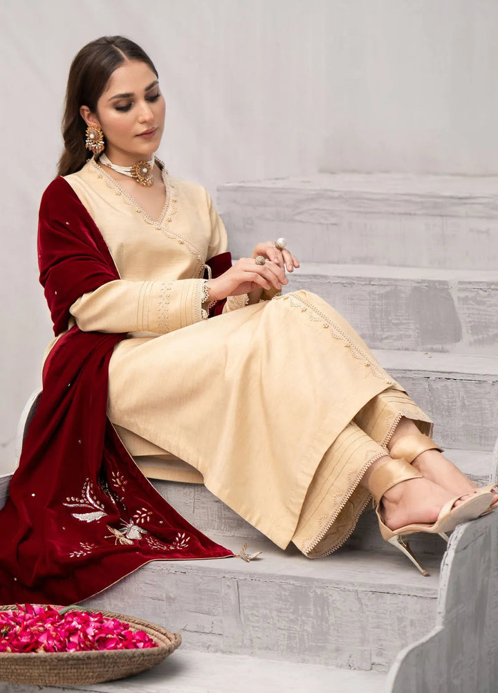Fozia Khalid Pret Embroidered Silk 2 Piece Suit FK-W-06