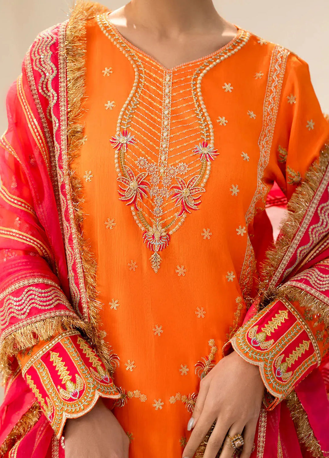 Fozia Khalid Pret Embroidered Silk 3 Piece Suit Ayika