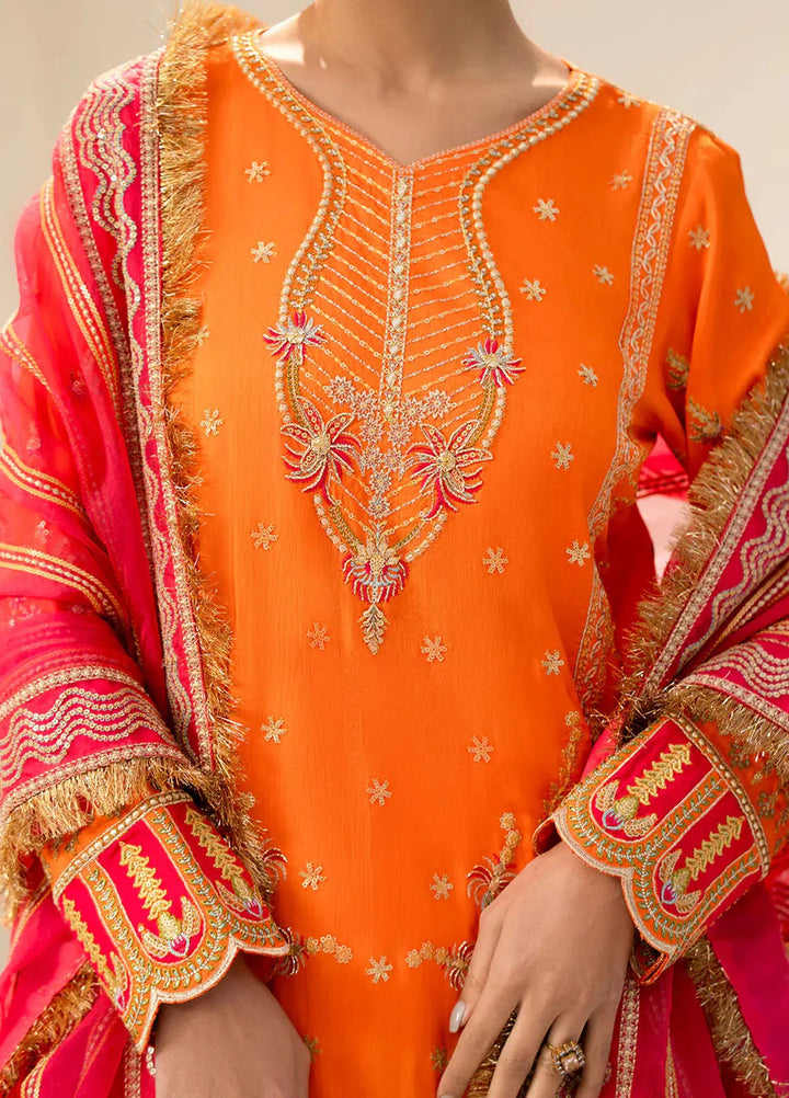 Fozia Khalid Pret Embroidered Silk 3 Piece Suit Ayika