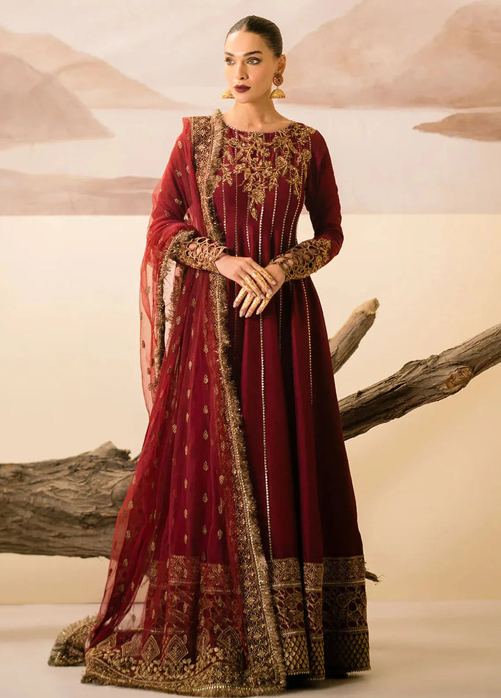 Fozia Khalid Pret Embroidered Silk 3 Piece Suit Zohra