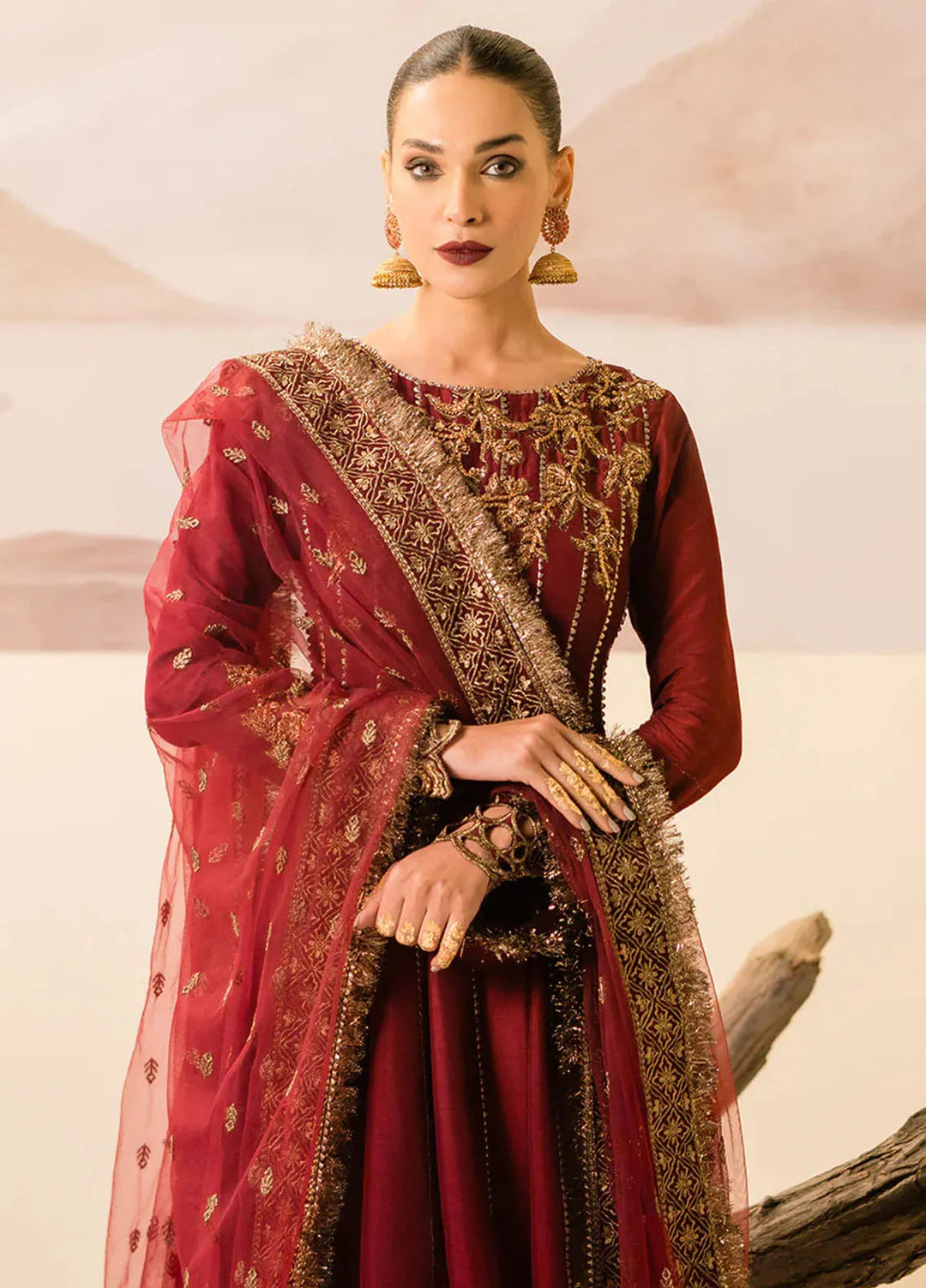 Fozia Khalid Pret Embroidered Silk 3 Piece Suit Zohra