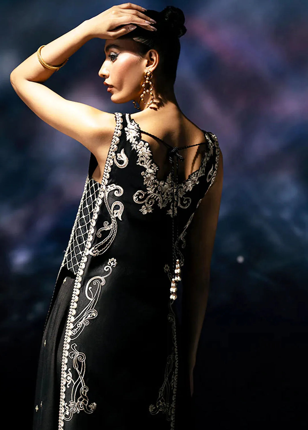 Fozia Khalid Pret Embroidered Silk tissue 2 Piece Suit Estelle