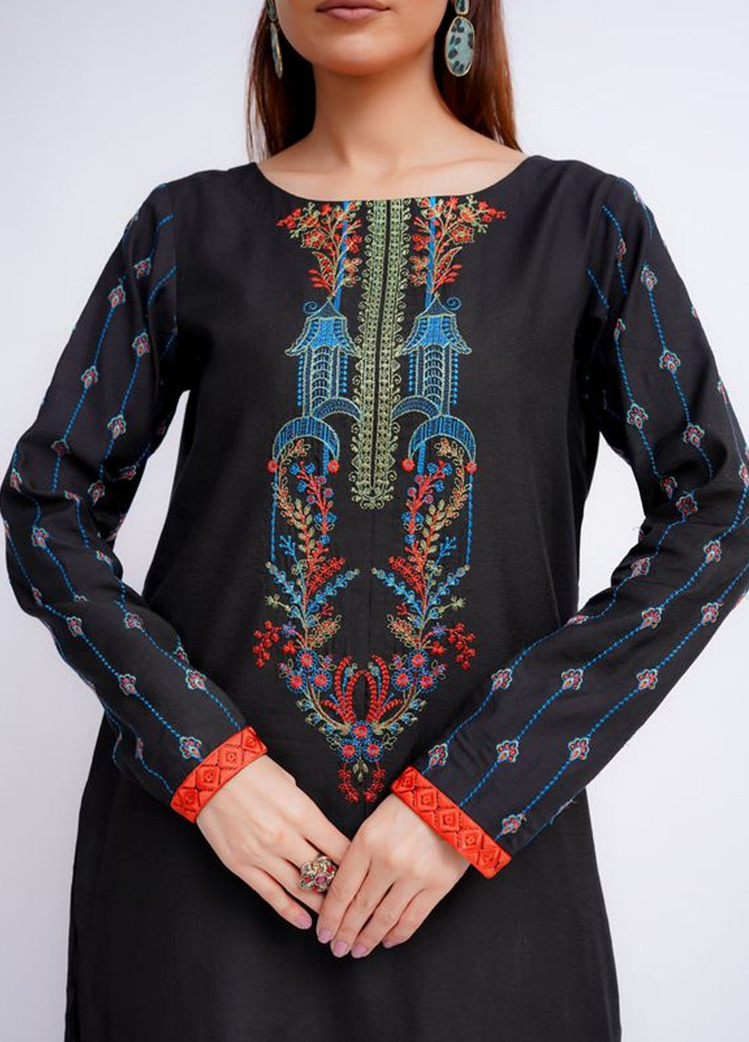 Fozia Khalid Pret Solid Cotton 2 Piece Suit Jiva