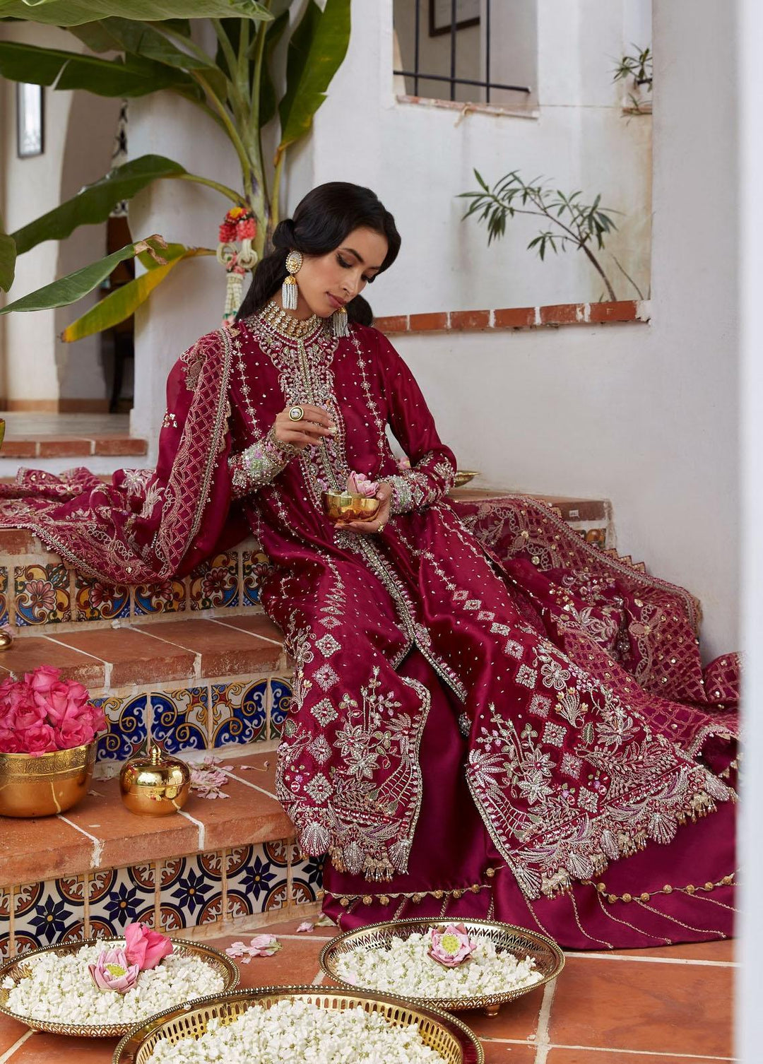 Freeshia by Suffuse Embroidered Silk Suits Unstitched 3 Piece FRS22-WD2 Zaib - Wedding Collection