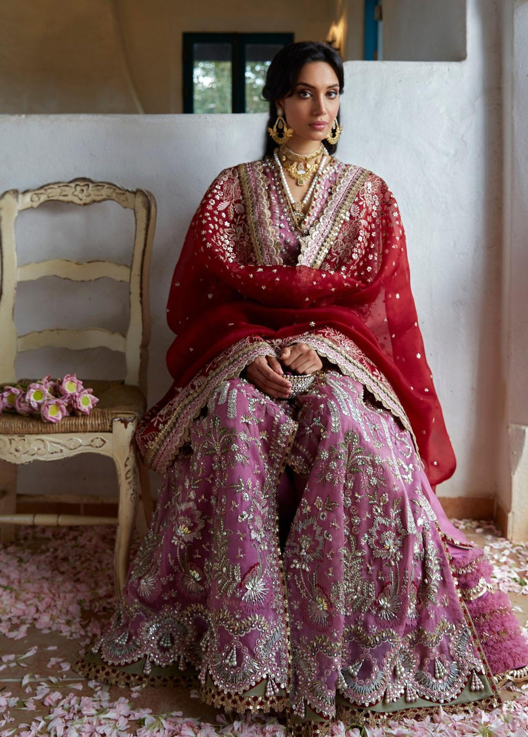 Freeshia by Suffuse Embroidered Organza Suits Unstitched 4 Piece FRS22-WD2 Zaiba - Wedding Collection