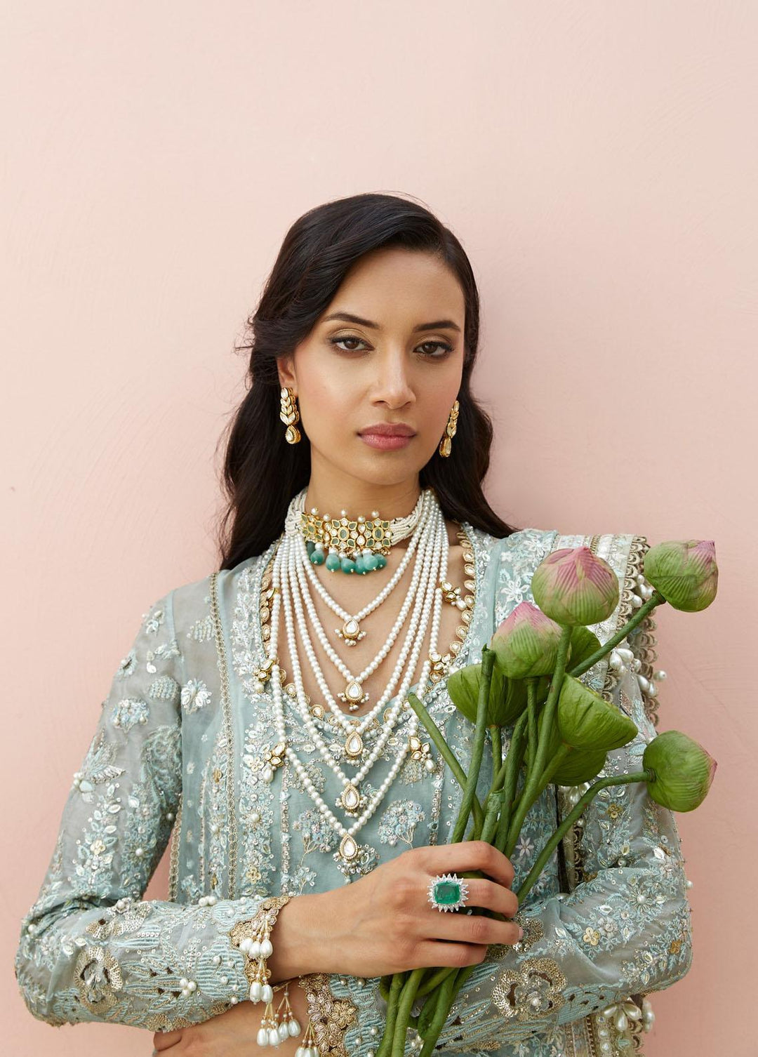 Freeshia by Suffuse Embroidered Organza Suits Unstitched 4 Piece FRS22-WD2 Zille - Wedding Collection