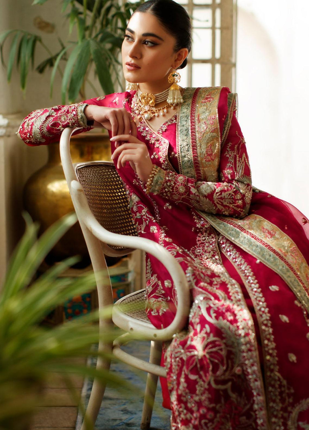 Freeshia by Suffuse Sana Yasir Embroidered Organza Suits Unstitched 3 Piece FRS22WD Ryla Rose - Wedding Collection
