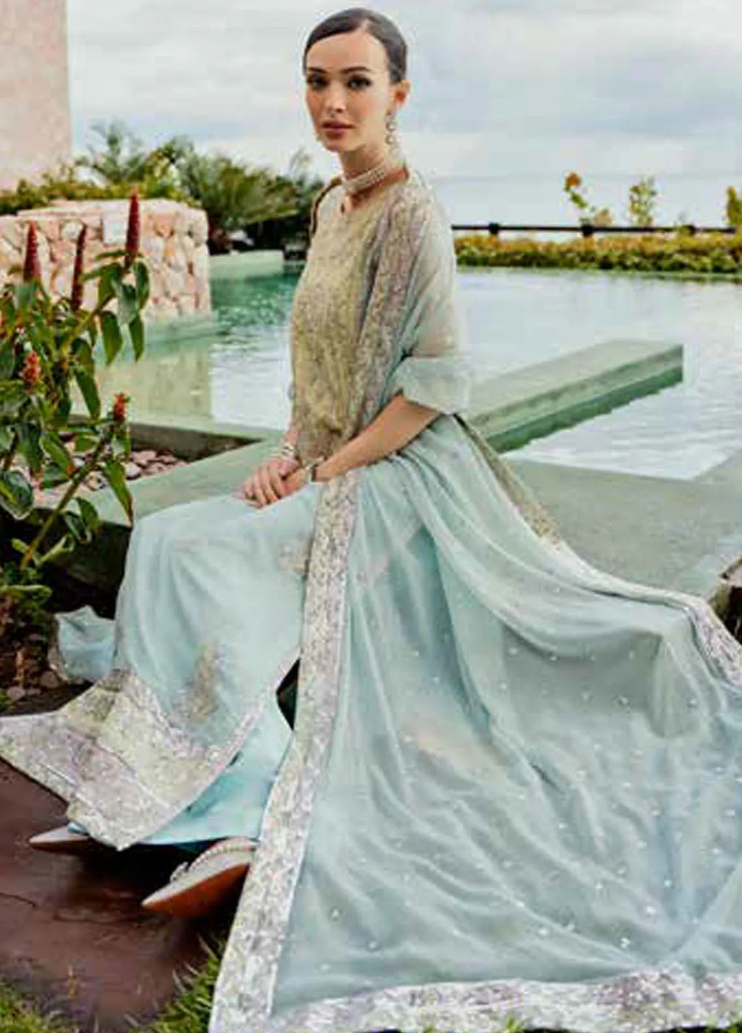 Freesia Luxury Formals Embroidered Chiffon Suit Unstitched 3 Piece FRE24L Caca FW23513 - Formals Collection