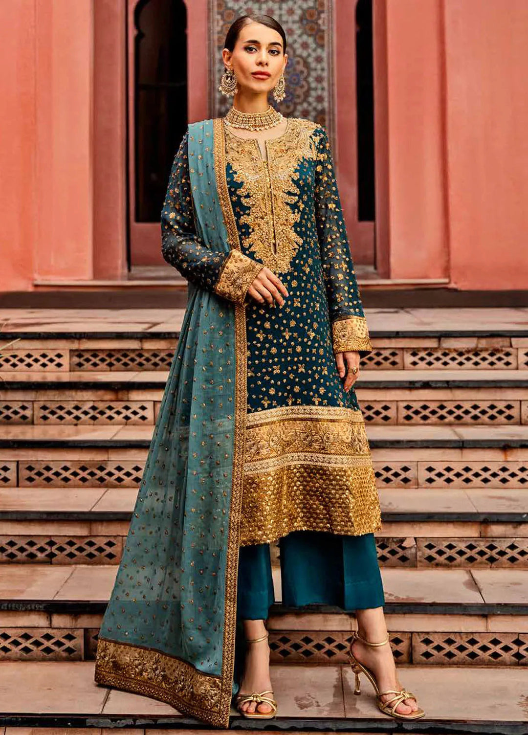 Freesia Luxury Formals Embroidered Chiffon Suit Unstitched 3 Piece FRE24L Sofia FW23520 - Formals Collection