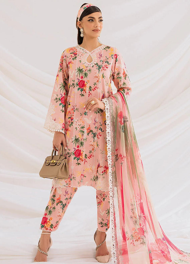 French Garden By Faixa Faixal Embroidered Lawn Suits Unstitched 3 Piece FFX23FG laurel - Eid Collection