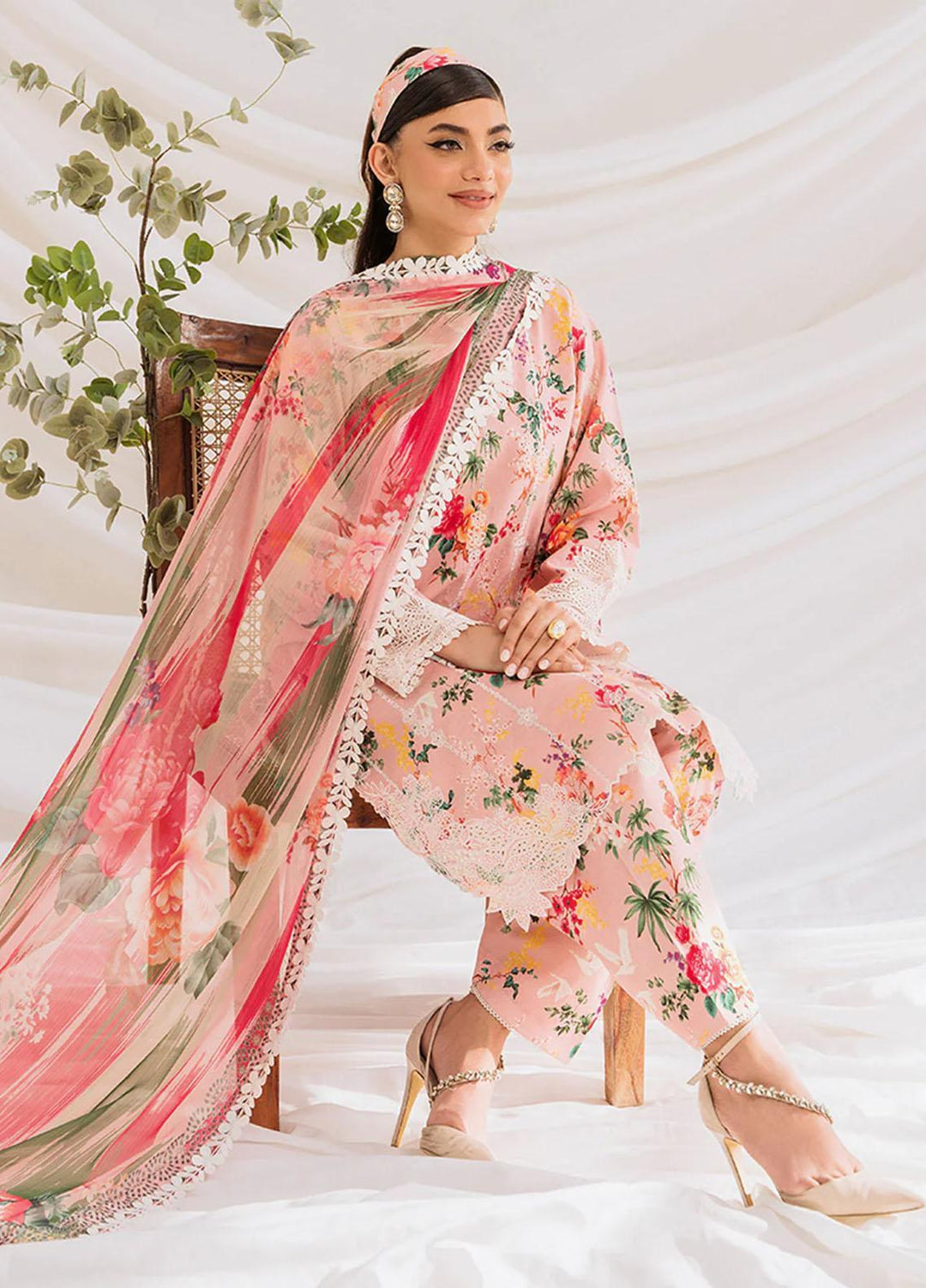French Garden By Faixa Faixal Embroidered Lawn Suits Unstitched 3 Piece FFX23FG laurel - Eid Collection