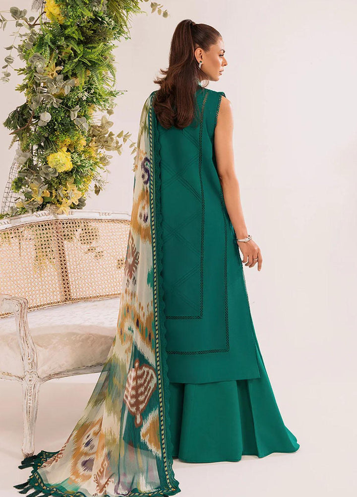French Garden By Faixa Faixal Embroidered Lawn Suits Unstitched 3 Piece FFX23FG Emerald Dream - Eid Collection