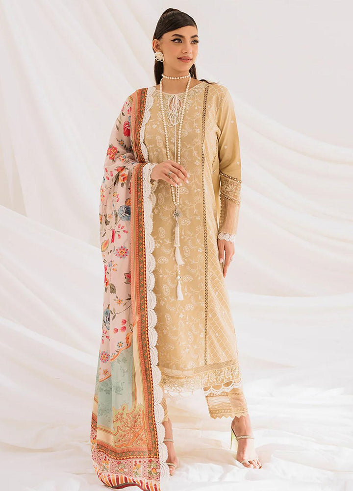 French Garden By Faixa Faixal Embroidered Lawn Suits Unstitched 3 Piece FFX23FG Cecelia - Eid Collection