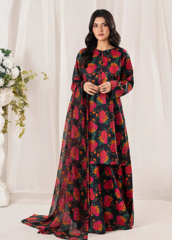 Frilly Flowers by Feathers Printed Lawn 3 Piece Suits Brillex