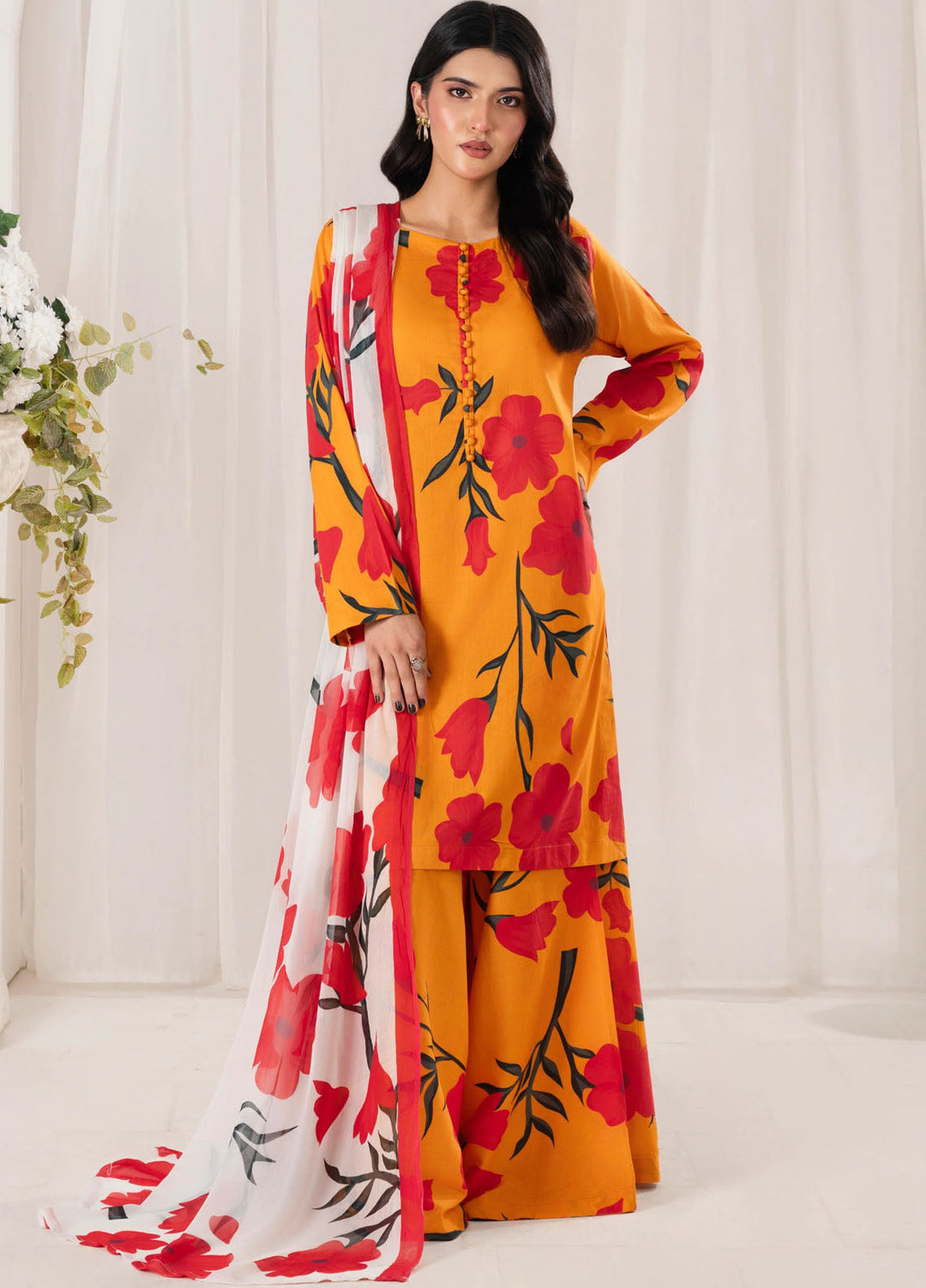 Frilly Flowers by Feathers Printed Lawn 3 Piece Suits Harmix