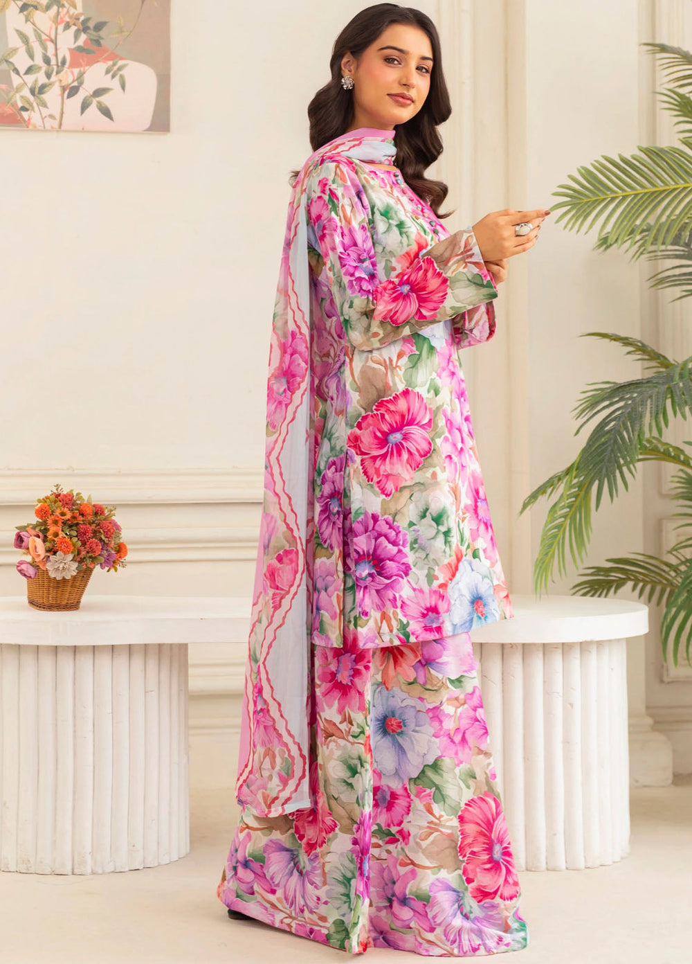 Frilly Flowers by Feathers Printed Lawn 3 Piece Suits Mirzella