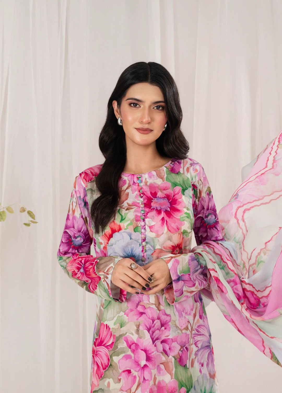 Frilly Flowers by Feathers Printed Lawn 3 Piece Suits Mirzella