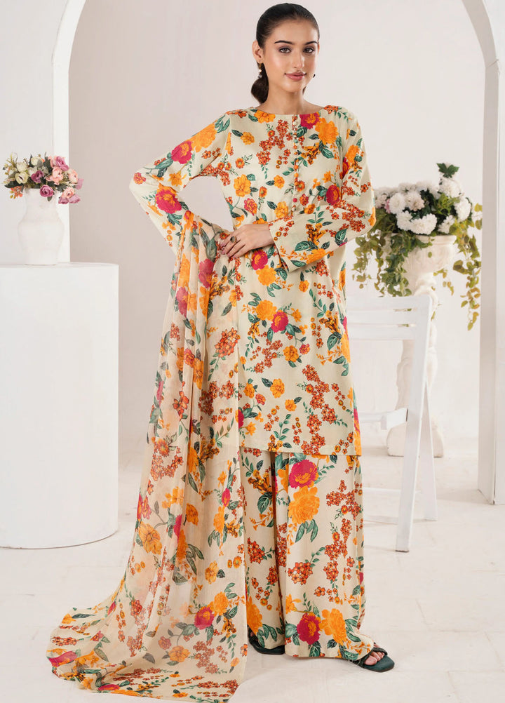 Frilly Flowers by Feathers Printed Lawn 3 Piece Suits Prizon