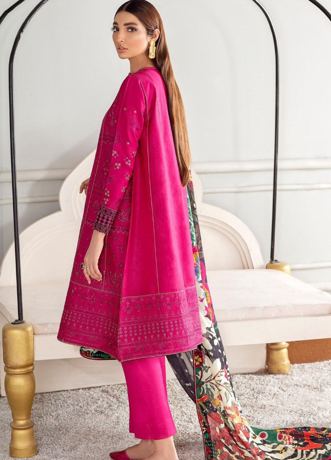 Fuchsia by Baroque Embroidered Lawn Suits Unstitched 3 Piece BQ21F 09 Jinan - Summer Collection
