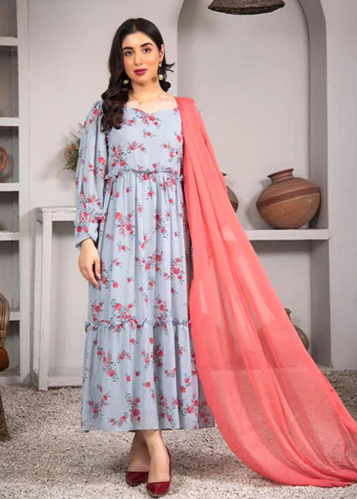Nazmina Pret Printed Chiffon 2 Piece NZ23F FR-636 Smokey Florals