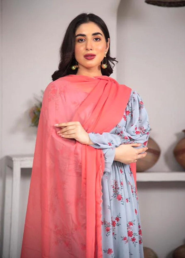 Nazmina Pret Printed Chiffon 2 Piece NZ23F FR-636 Smokey Florals