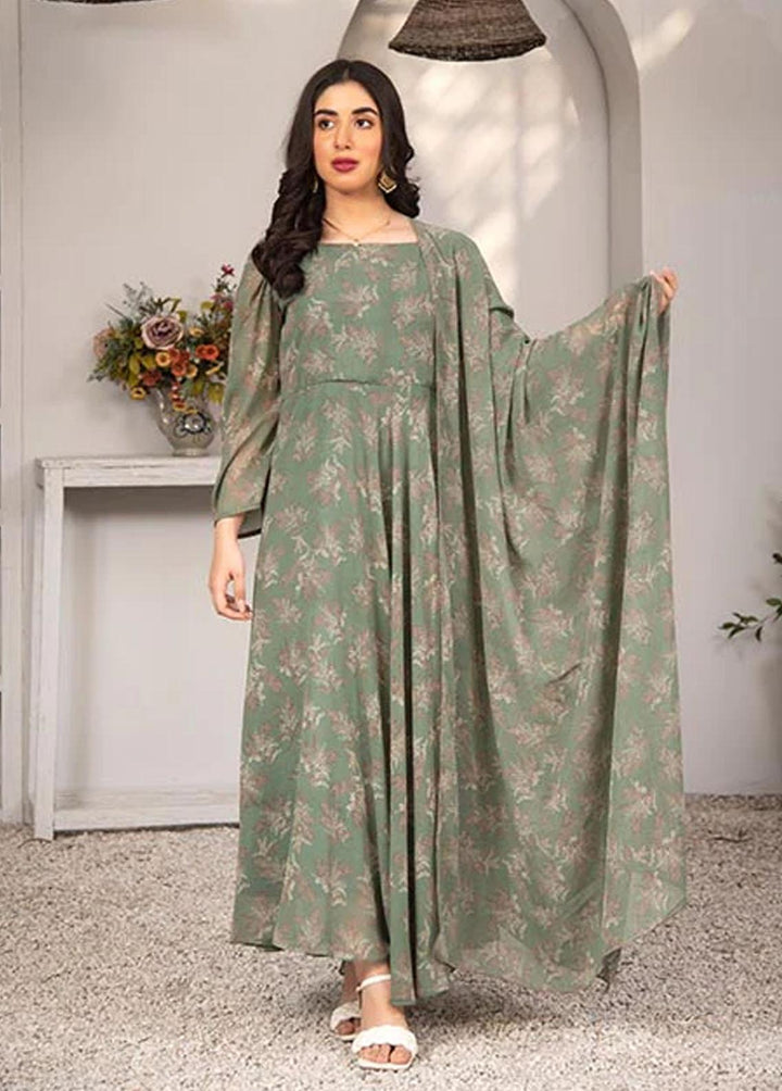 Nazmina Pret Printed Chiffon 2 Piece NZ23F FRT-02 Vert Coloured Dress