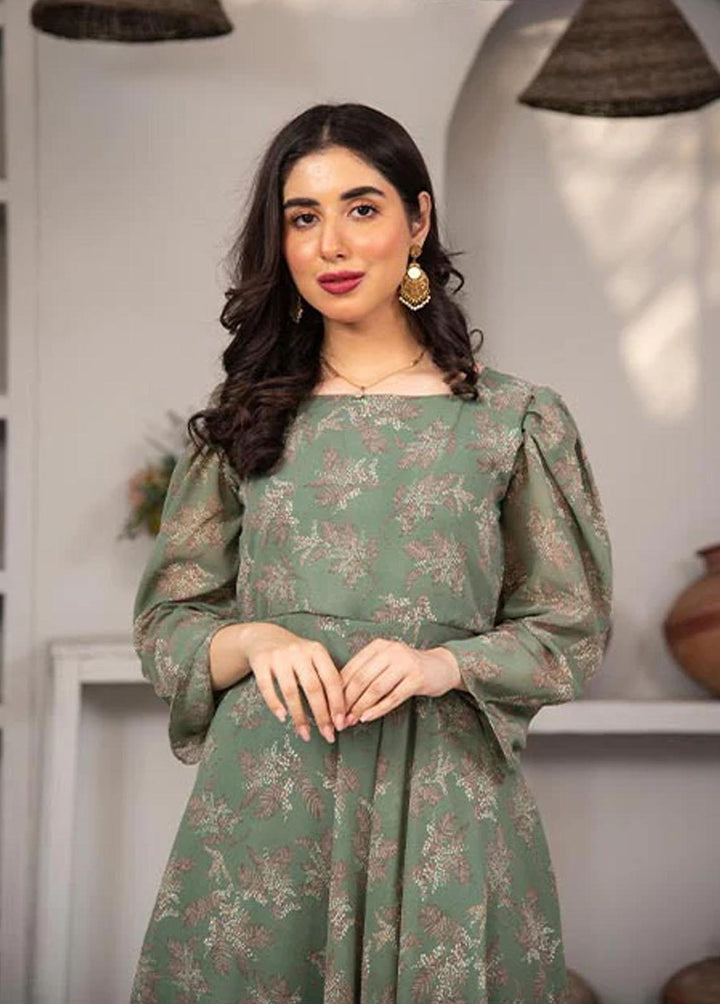 Nazmina Pret Printed Chiffon 2 Piece NZ23F FRT-02 Vert Coloured Dress