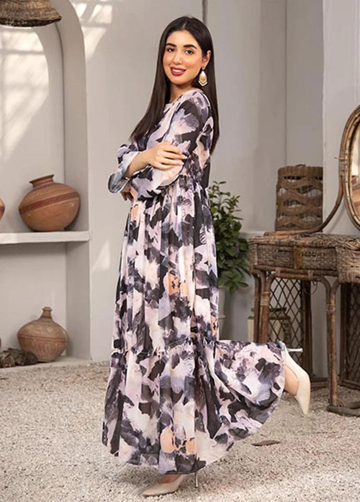 Nazmina Pret Printed Chiffon 2 Piece NZ23F FRT-04 Moon Shine