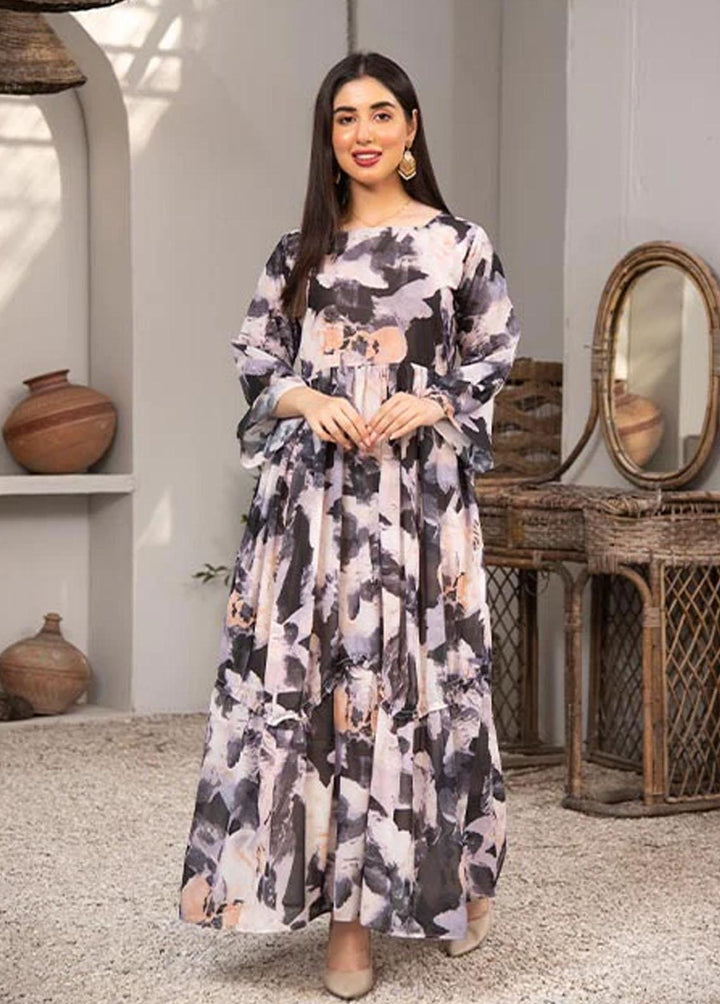 Nazmina Pret Printed Chiffon 2 Piece NZ23F FRT-04 Moon Shine