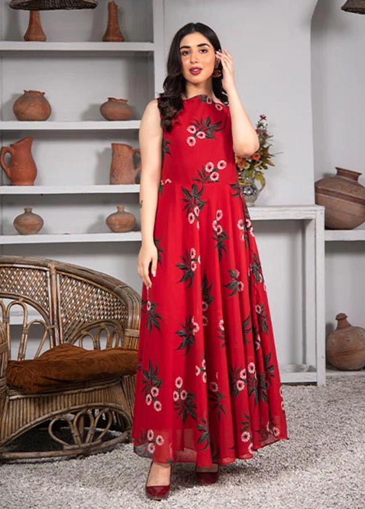 Nazmina Pret Printed Chiffon 2 Piece NZ23F FRT-09 Red Eye