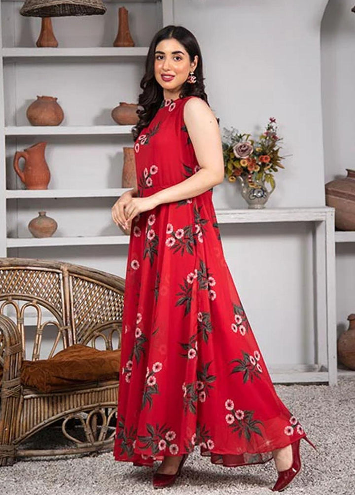 Nazmina Pret Printed Chiffon 2 Piece NZ23F FRT-09 Red Eye