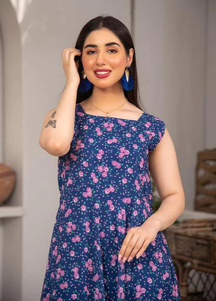 Nazmina Pret Printed Chiffon 2 Piece NZ23F FRT-12 Pink Leaflets