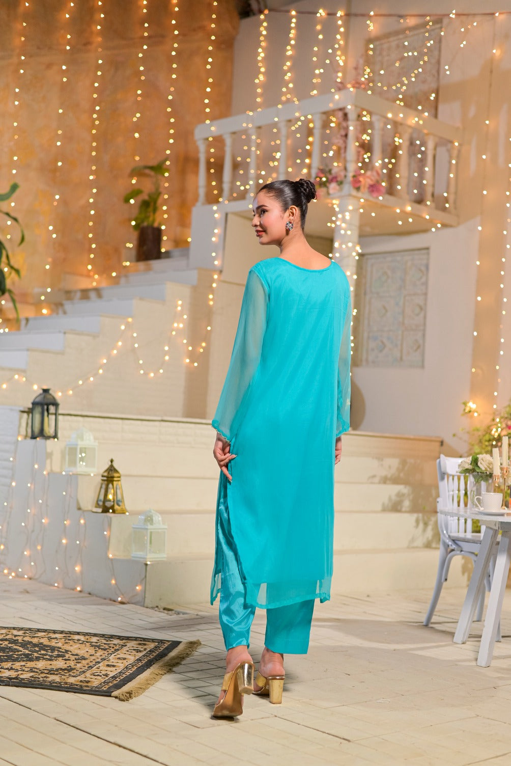Silcot Women RTW Hand work Chiffon 2 Piece Suit Azure Polished Eid Collection